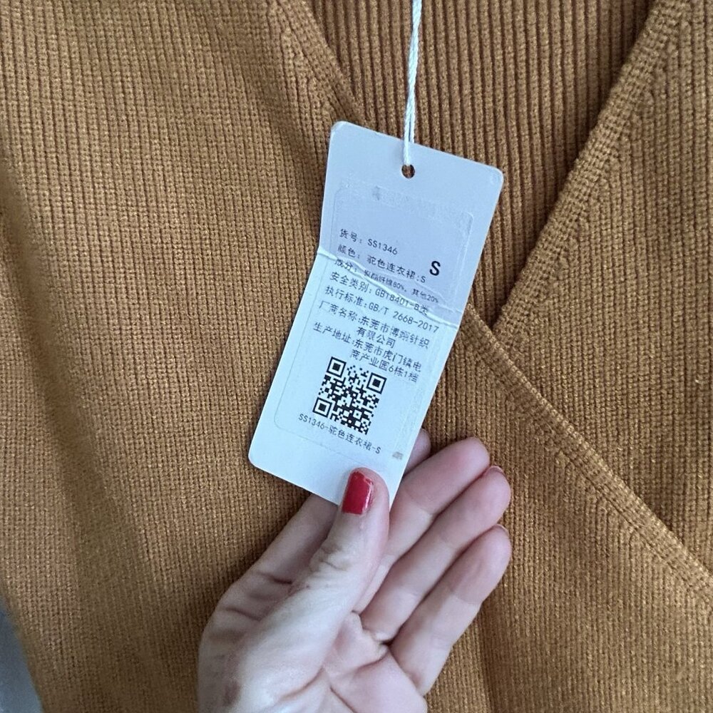 Knit Sweater dress classic wrap Midi Minimalist City modest minimalist preppy - Picture 11 of 13